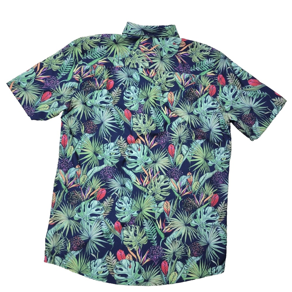 Fried Denim NYC Mens XL Black Green All Over Floral Button Down Short Sleeve - Picture 3 of 7